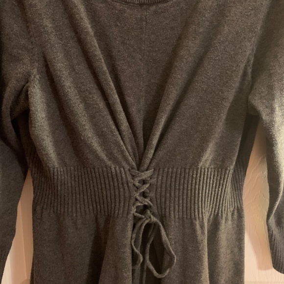 Torrid Knit 1x Grey Dress with Corset Ties - Picture 3 of 5